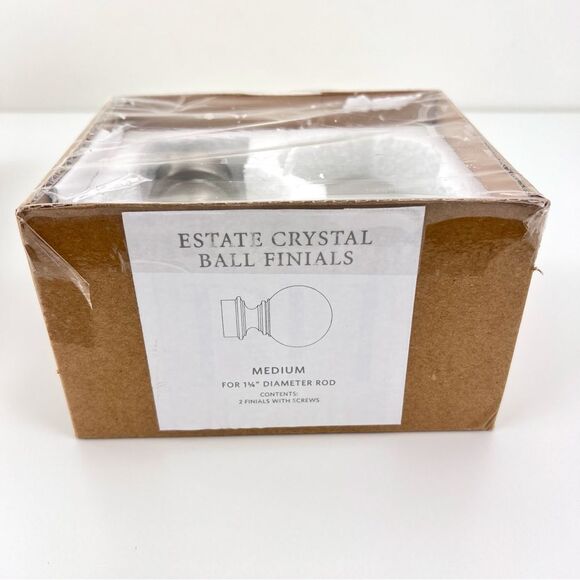 Restoration Hardware Medium Estate Crystal Ball Finials Set Of 2 - Picture 4 of 6